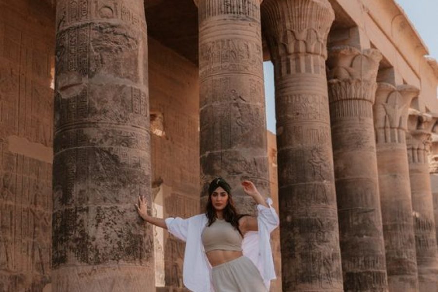 Dendera Temple of Hathor ceiling reliefs during Dendera and Abydos tour from Luxor